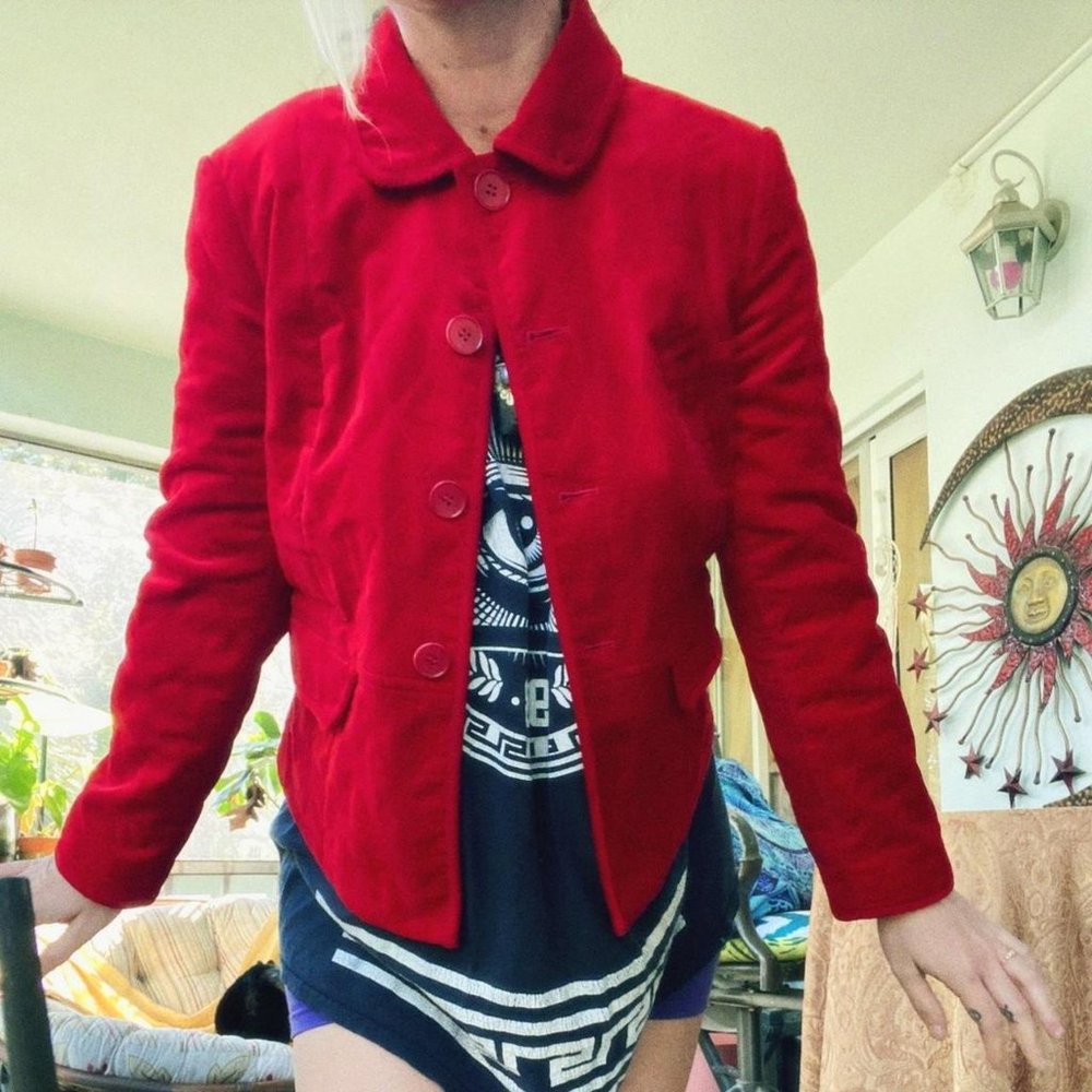 Red Talbots 6p Button Down Blazer - image 1